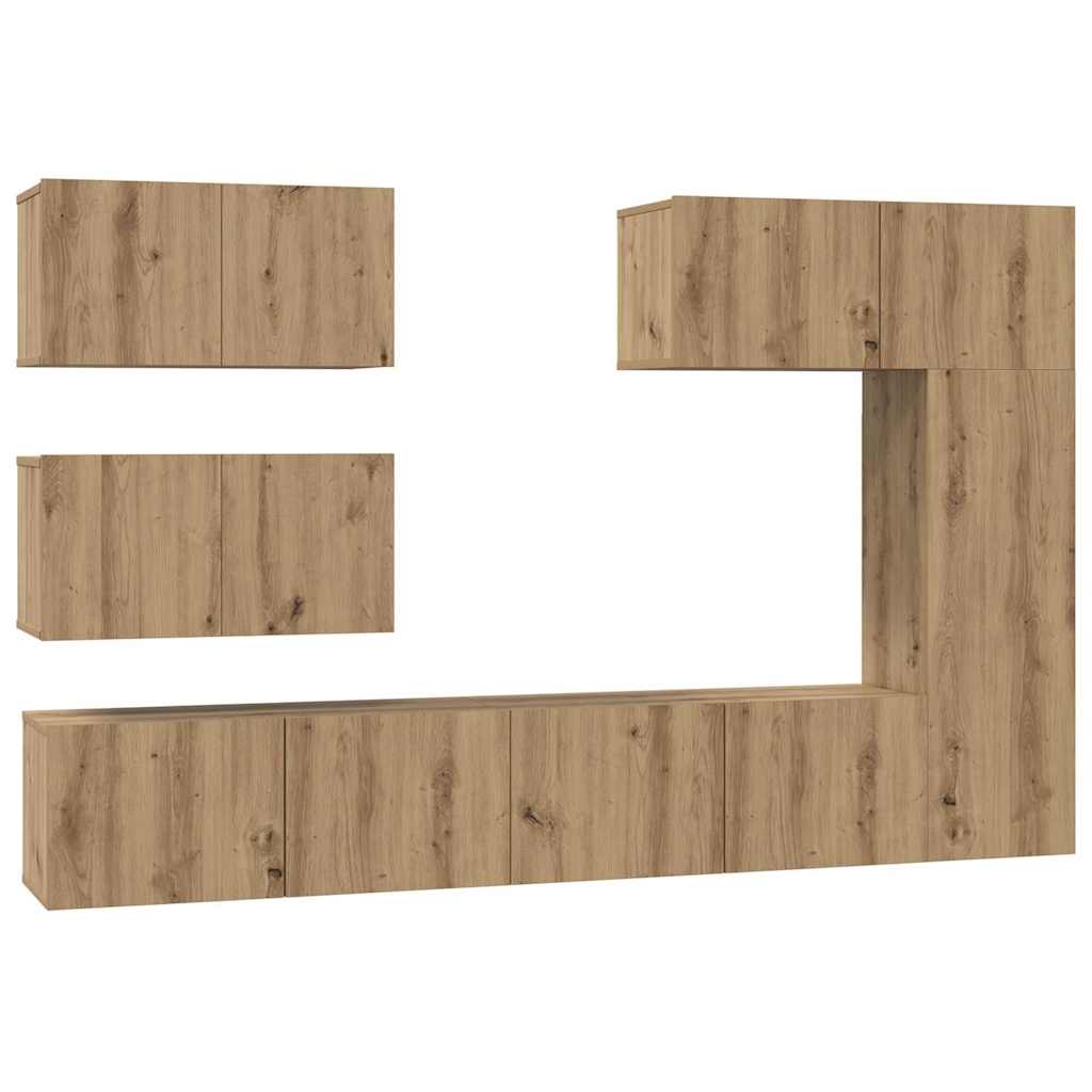 TV spintelių komplektas 6 pcs artisano ąžuolo 30.5 x 30 x 90 cm
