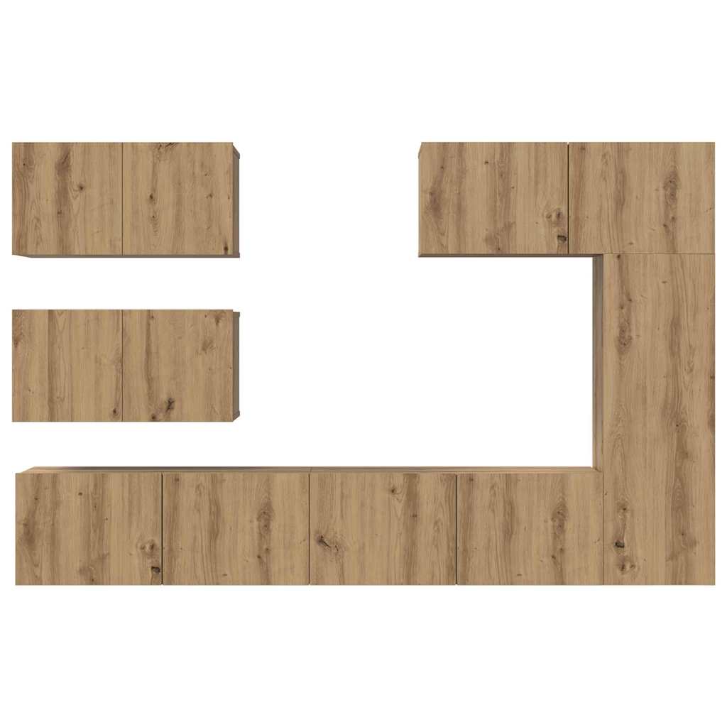TV spintelių komplektas 6 pcs artisano ąžuolo 30.5 x 30 x 90 cm