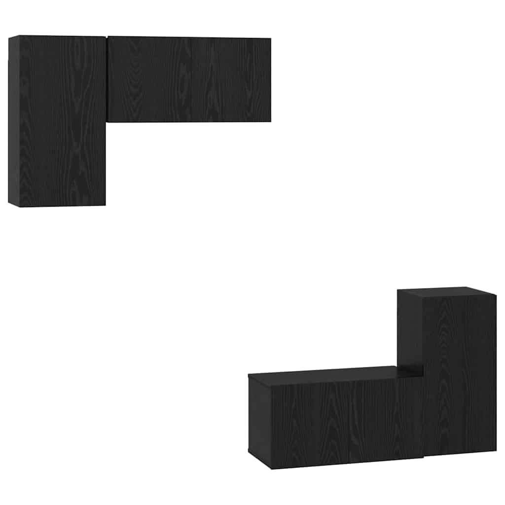 TV spintelė rinkinys 4 pcs Juodas ąžuolas 60 x 30 x 30 cm
