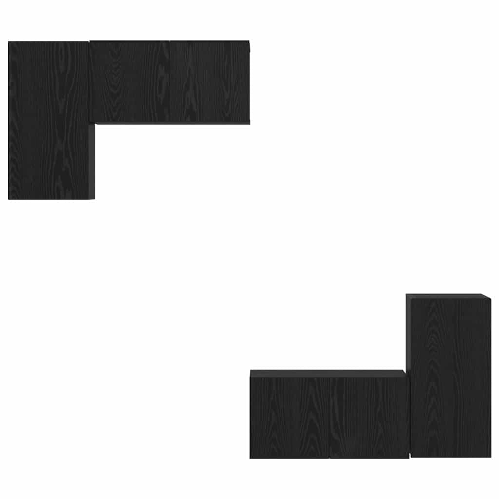 TV spintelė rinkinys 4 pcs Juodas ąžuolas 60 x 30 x 30 cm