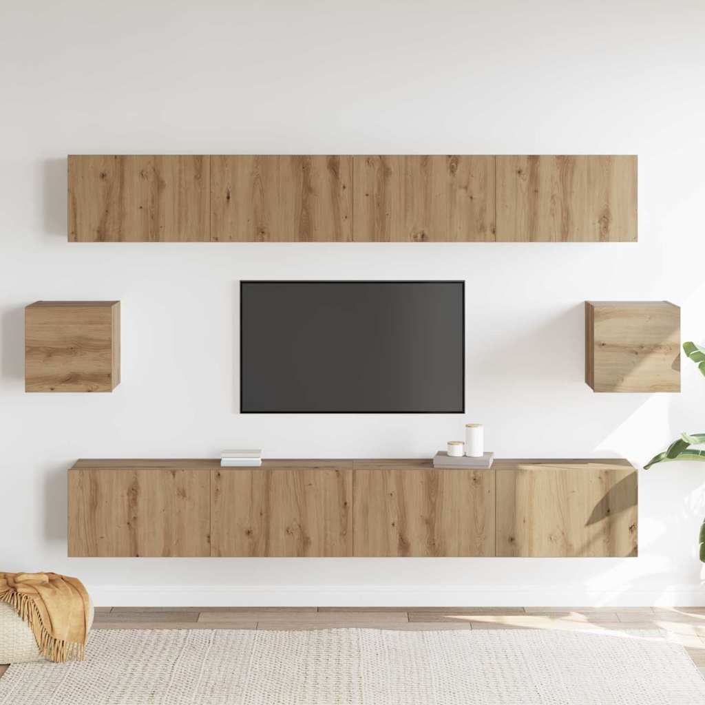 6 dalių TV spintos rinkinys Meistrų ąžuolas Inžinerinė mediena