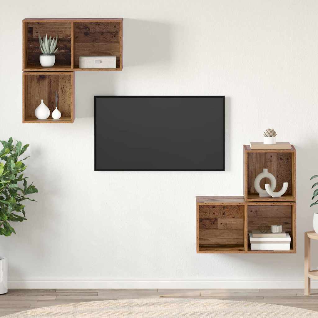TV spintelių komplektas 4 vnt. Senovinis medis Apdirbta mediena