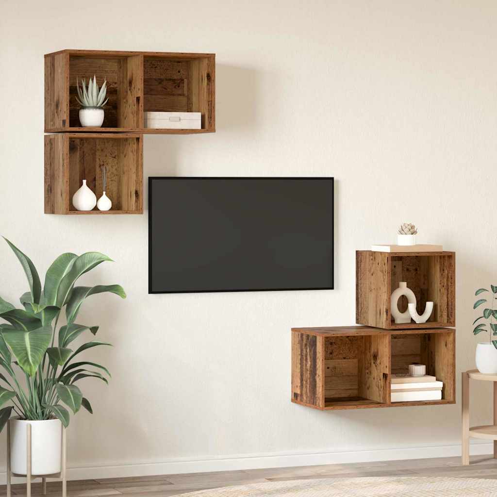 TV spintelių komplektas 4 vnt. Senovinis medis Apdirbta mediena