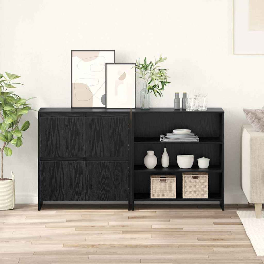 Kabalas 2 pcs juoda ąžuolo 70 x 41 x 75 cm Apdirbta mediena