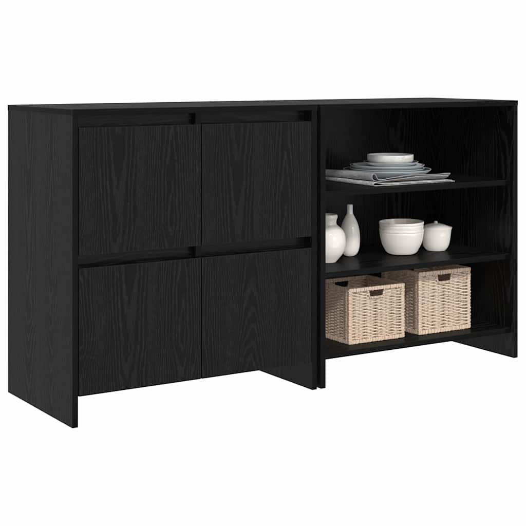 Kabalas 2 pcs juoda ąžuolo 70 x 41 x 75 cm Apdirbta mediena
