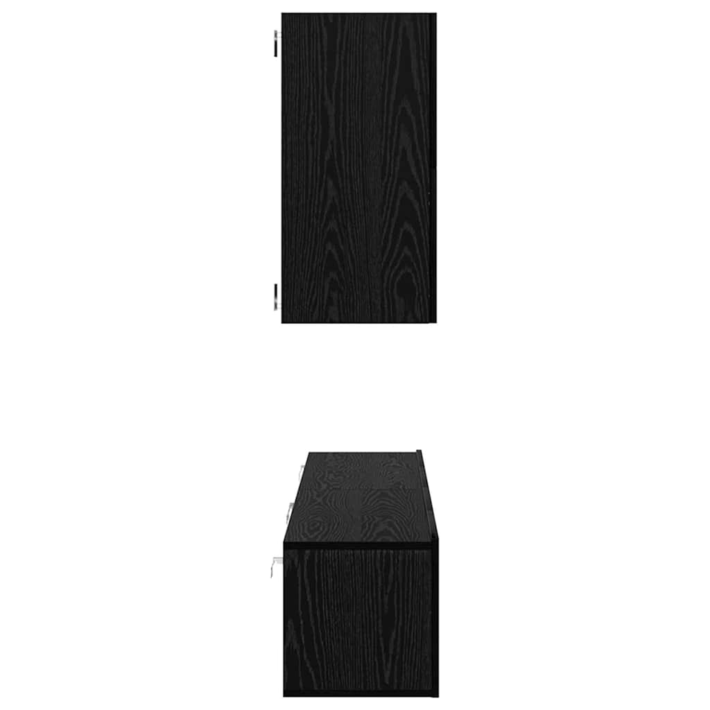 Sieninis televizoriaus stovas 3 pcs Juodas ąžuolas