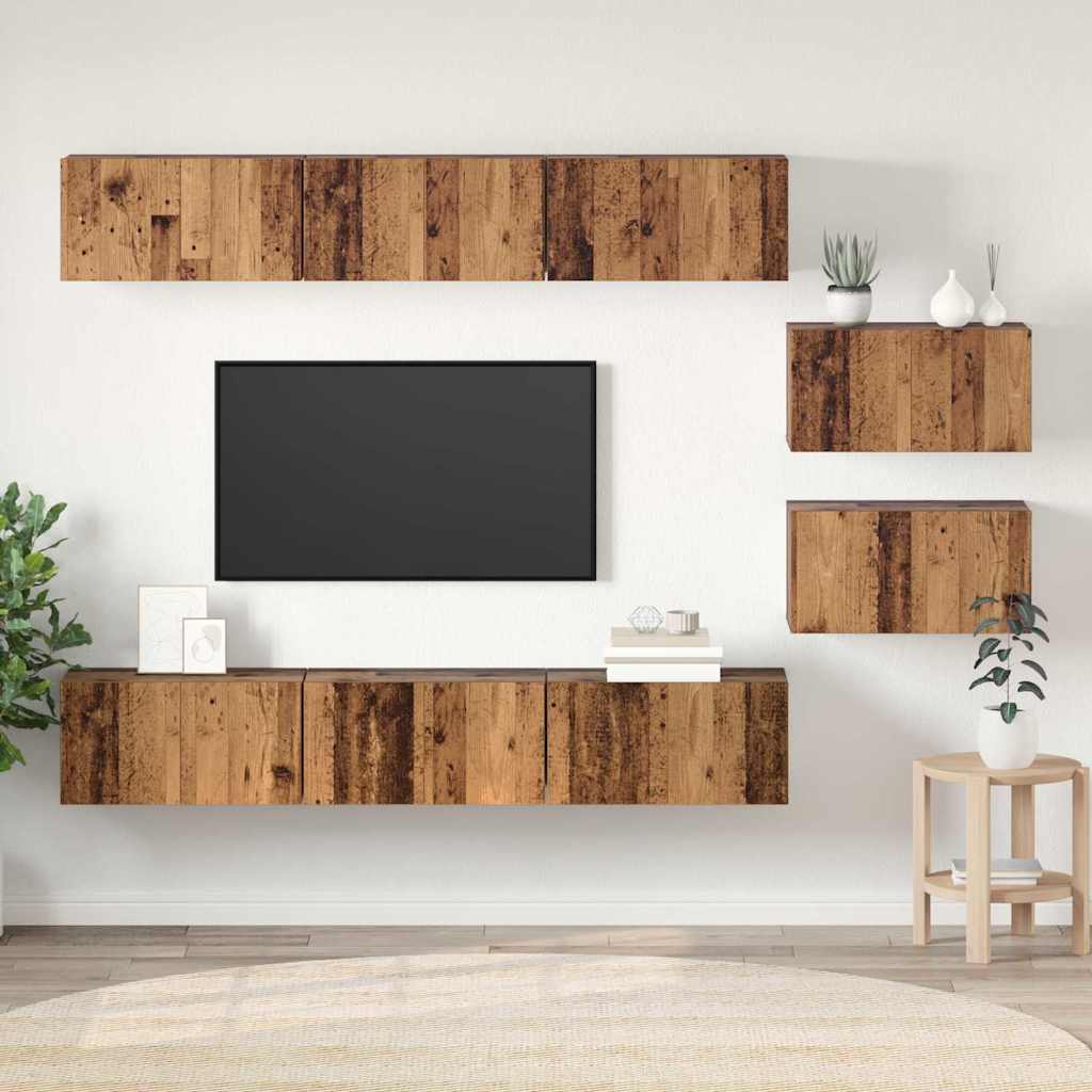 Televizoriaus spintelė 8 pcs Senas medis 60 x 30 x 30.5 cm