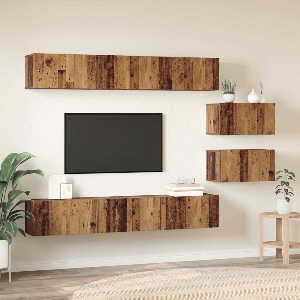 Televizoriaus spintelė 8 pcs Senas medis 60 x 30 x 30.5 cm