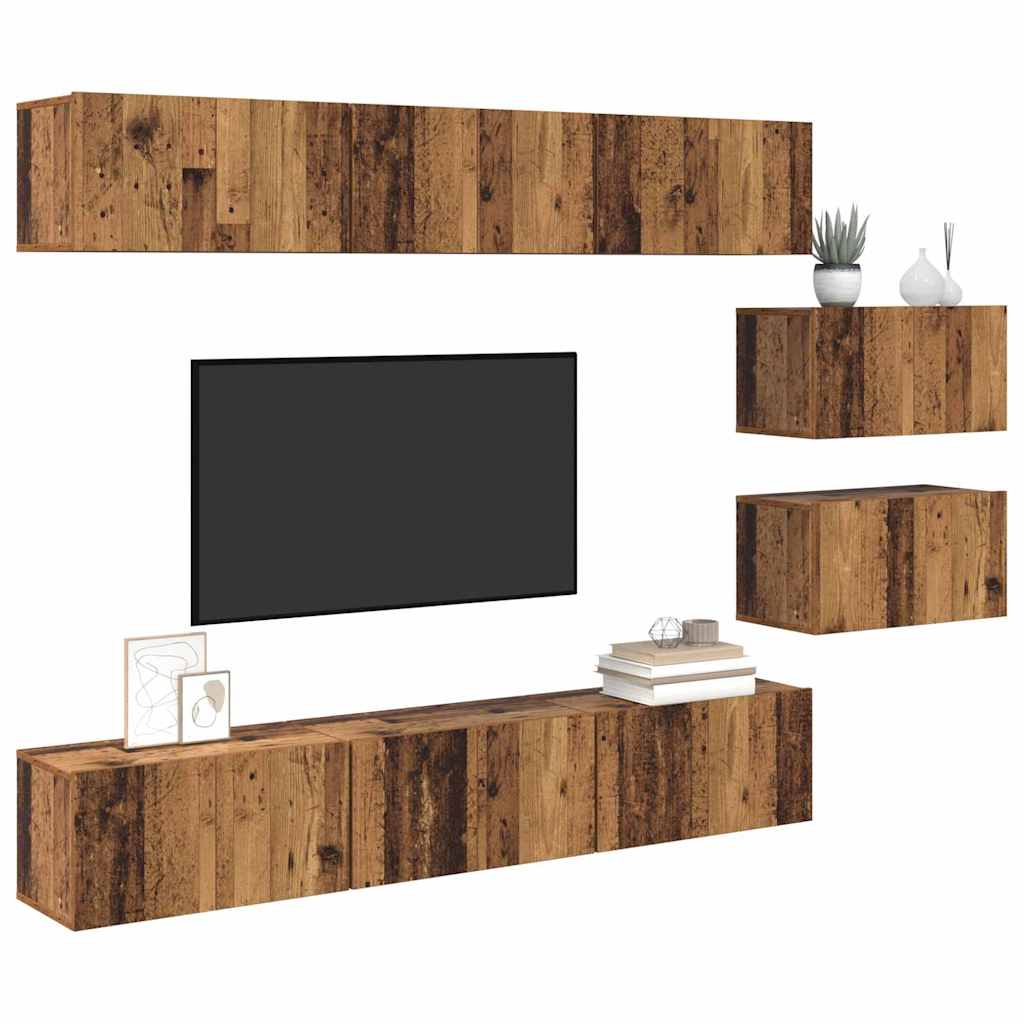 Televizoriaus spintelė 8 pcs Senas medis 60 x 30 x 30.5 cm