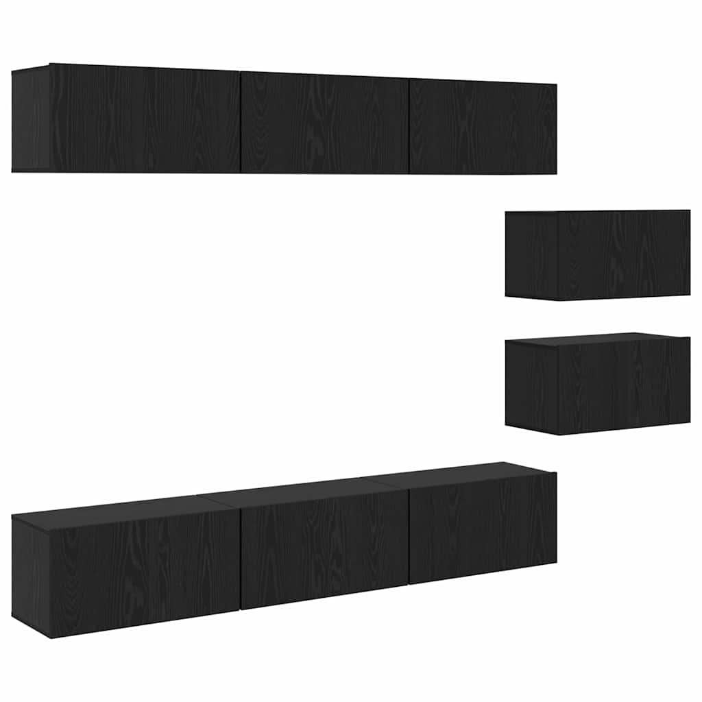 Televizoriaus spintelė 8 pcs Juodas ąžuolas 60 x 30 x 30.5 cm