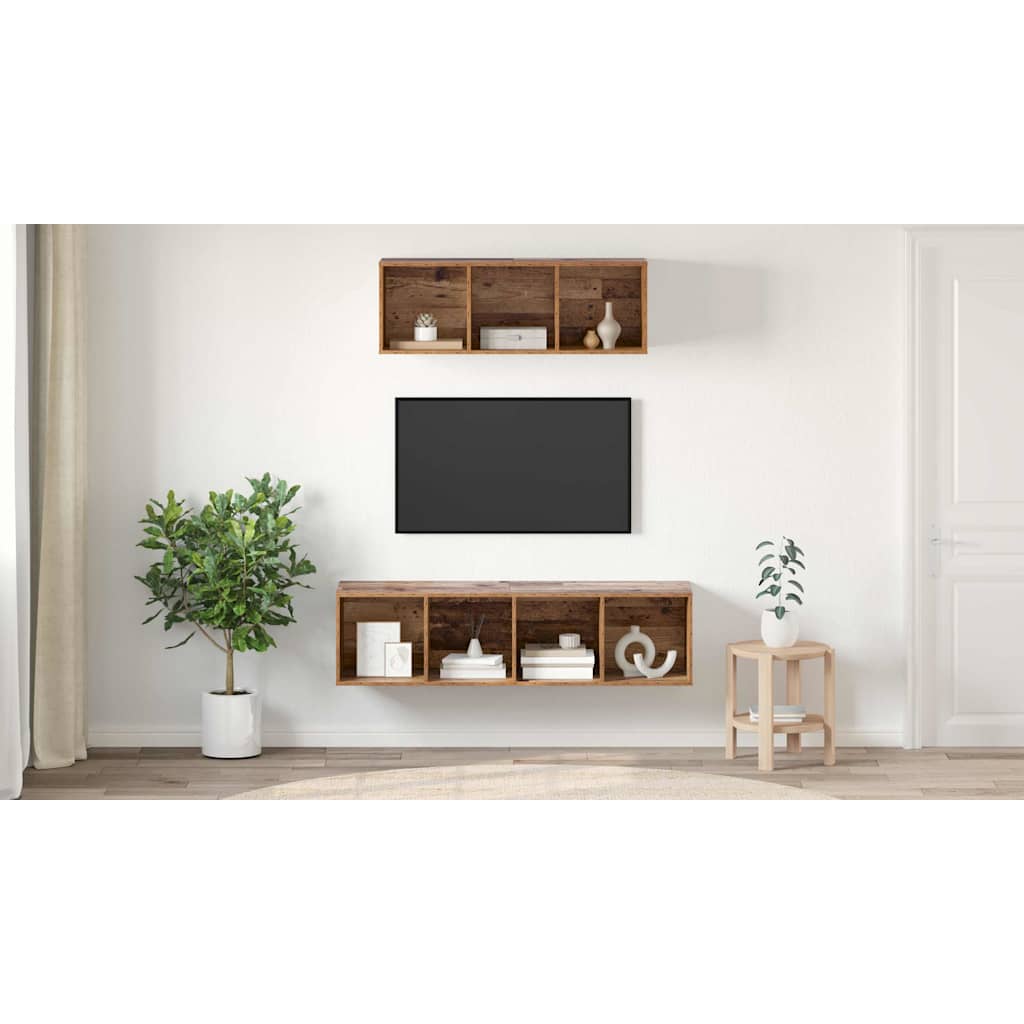 TV spintelės komplektas 2 pcs Sena mediena 37 x 37 x 142.5 cm