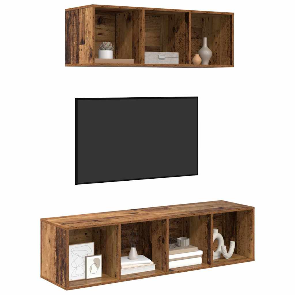 TV spintelės komplektas 2 pcs Sena mediena 37 x 37 x 142.5 cm