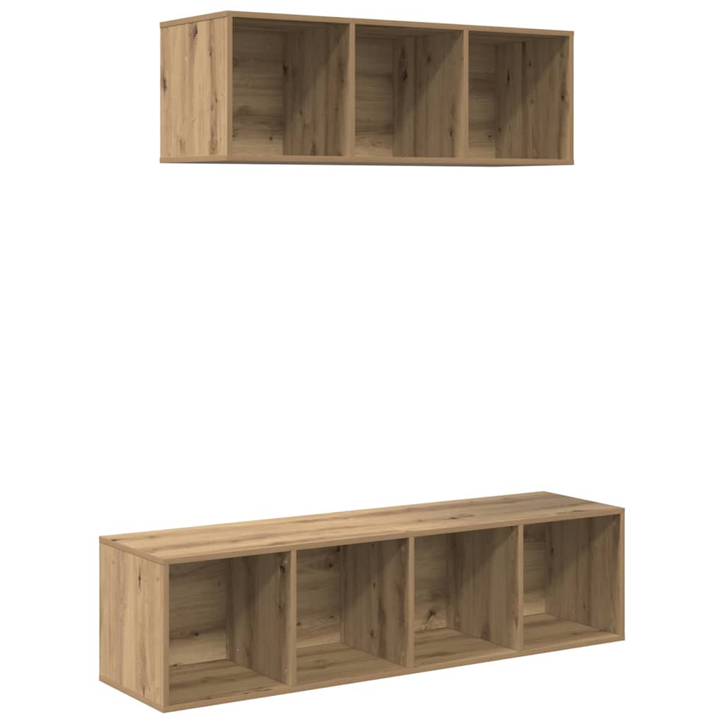 TV spintelės komplektas su lentyna 2 pcs artisano ąžuolo