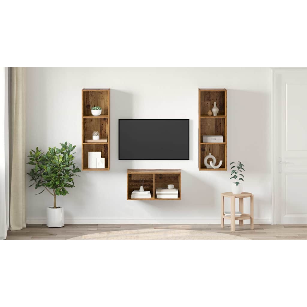 TV spintelės komplektas Sena mediena 37 x 37 x 107 cm