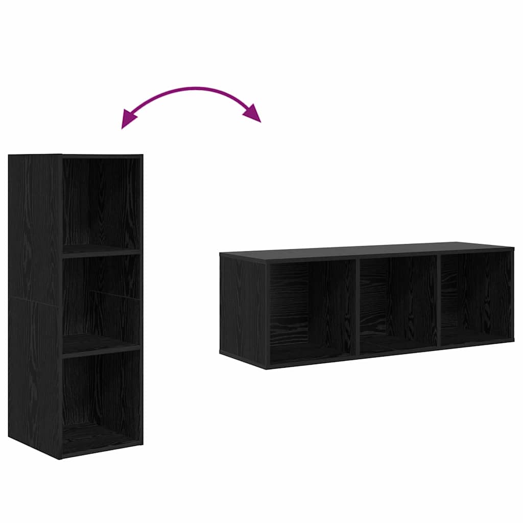 TV skapja komplekts melnā ozolkoka 37 x 37 x 107 cm
