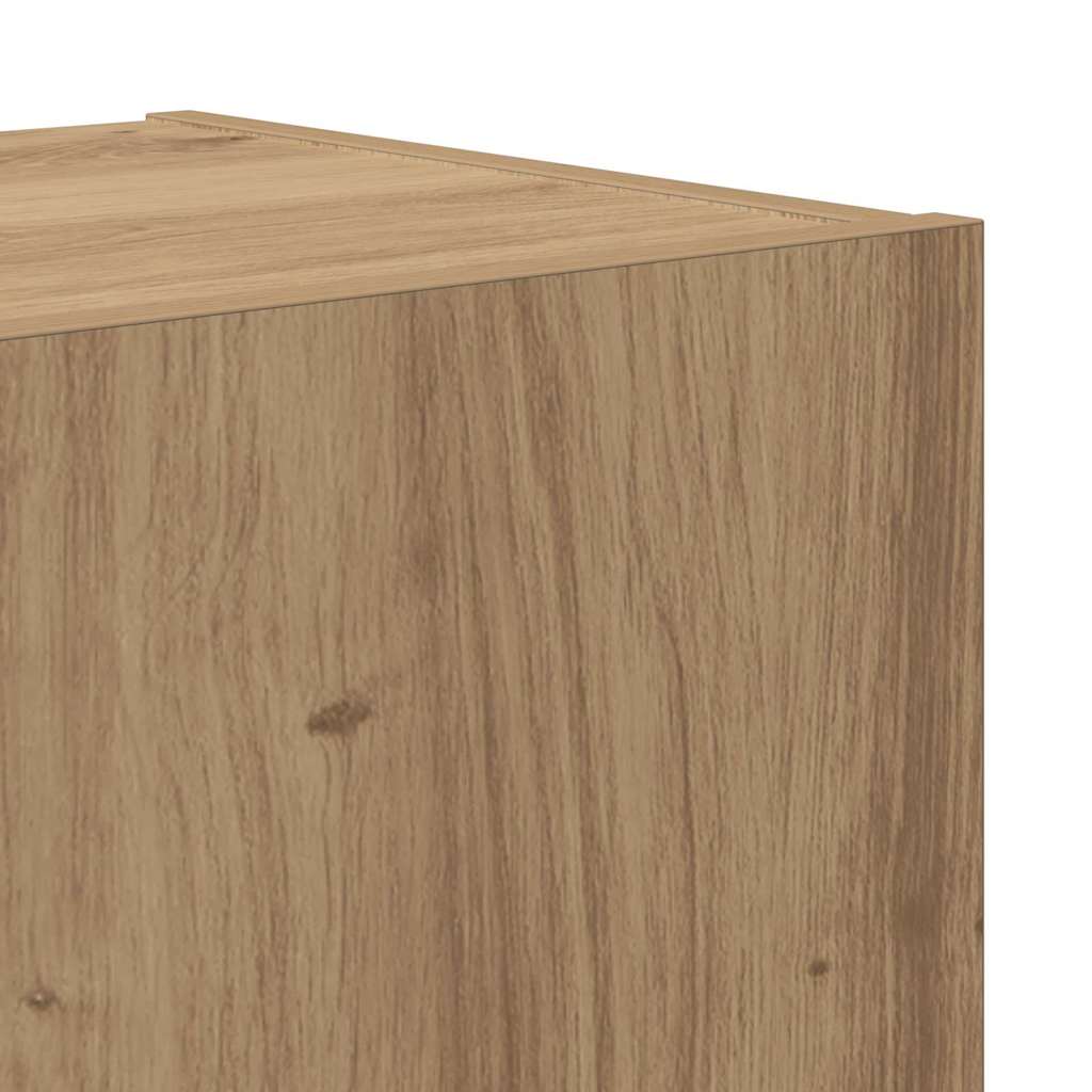 4 dalių televizoriaus spintelės komplektas, montuojamas ant sienos, artisan ąžuolas, inžinerinės medžiagos