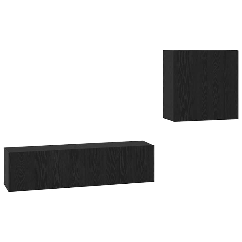 TV spintelės komplektas 4 pcs Juodas ąžuolas 120 x 30 x 30 cm