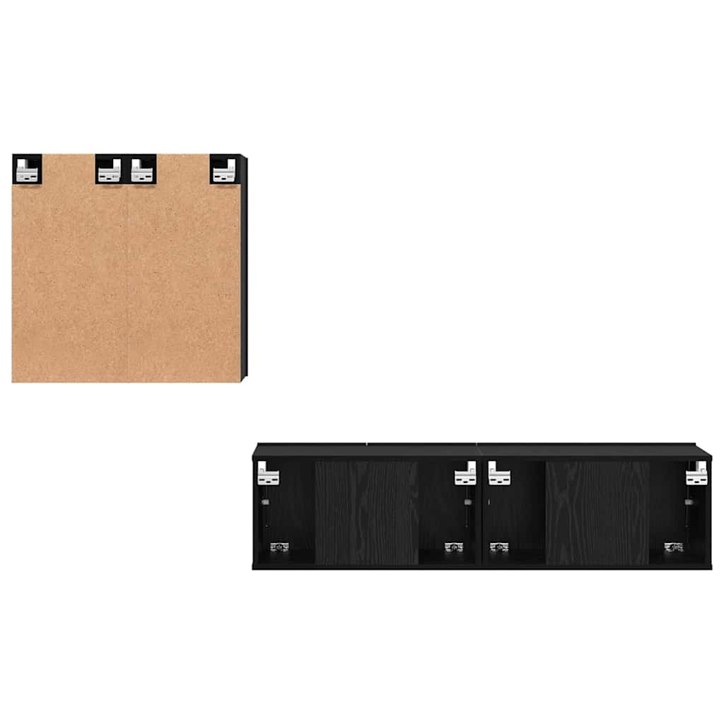 TV spintelės komplektas 4 pcs Juodas ąžuolas 120 x 30 x 30 cm