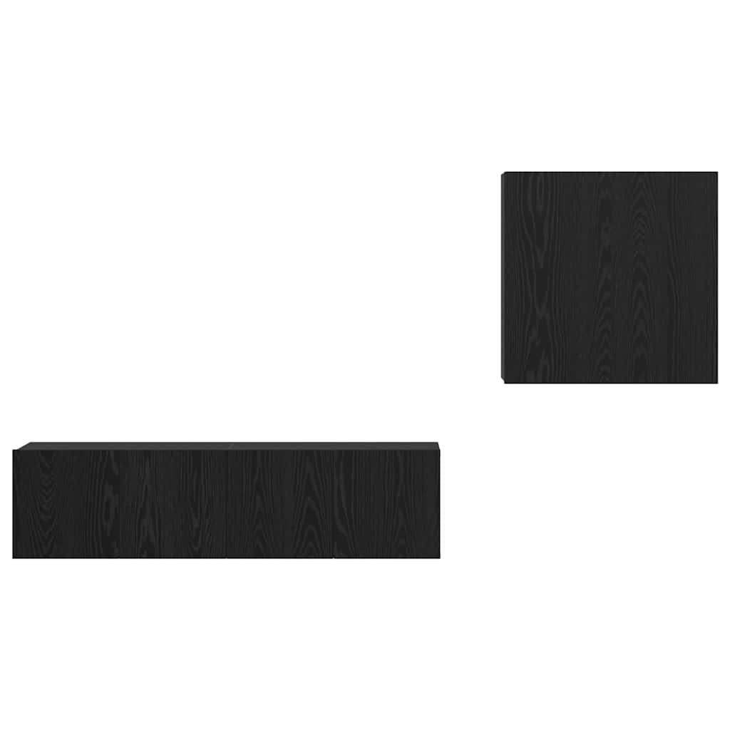 TV spintelės komplektas 4 pcs Juodas ąžuolas 120 x 30 x 30 cm