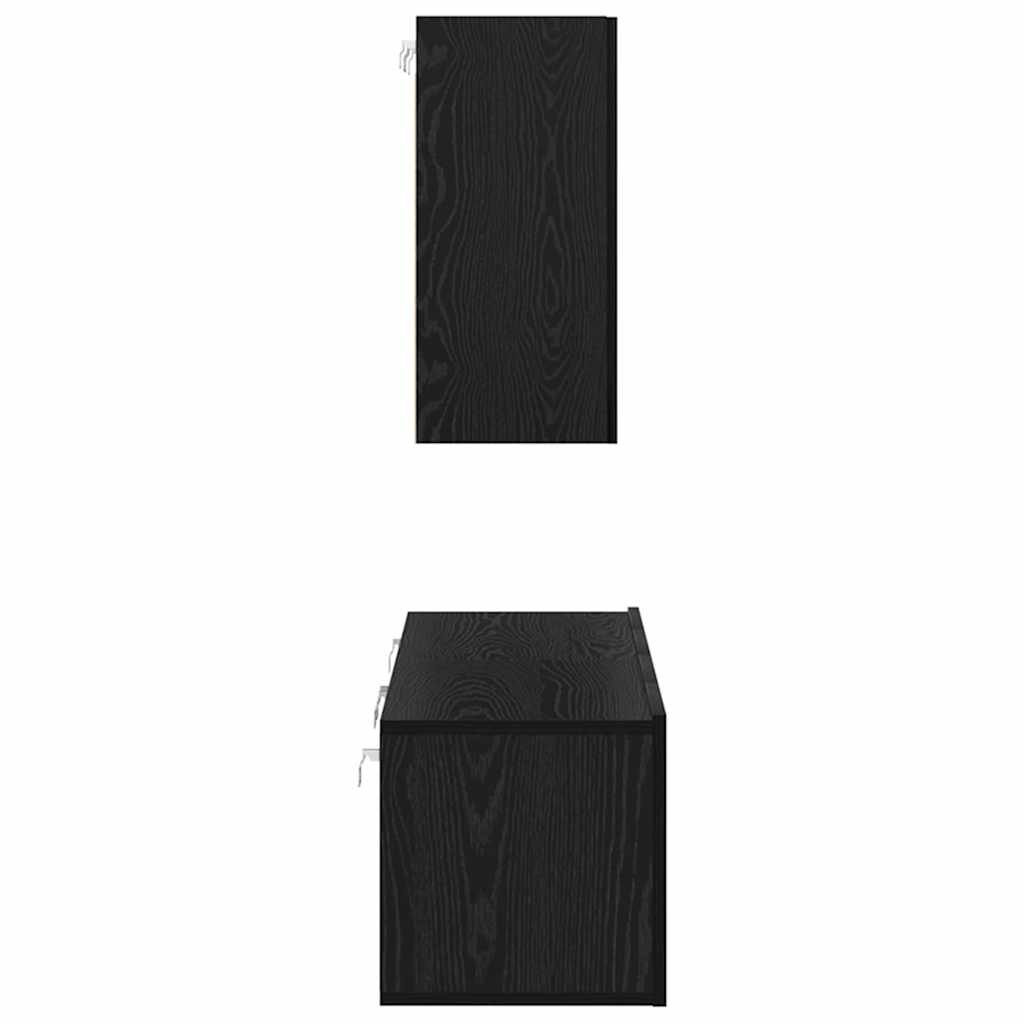 TV spintelės komplektas 4 pcs Juodas ąžuolas 120 x 30 x 30 cm