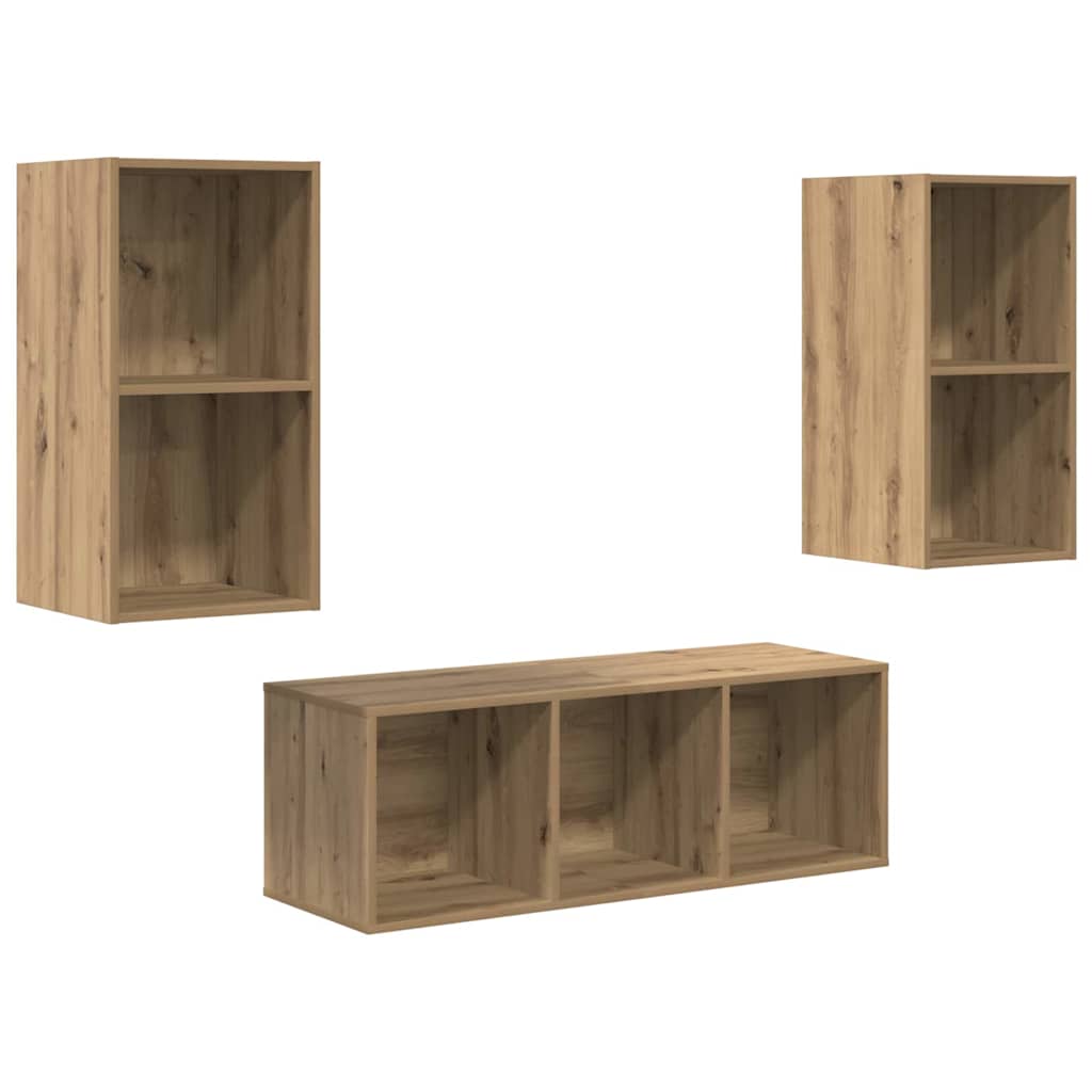 TV spintelių komplektas 3 pcs Amatininkų ąžuolas