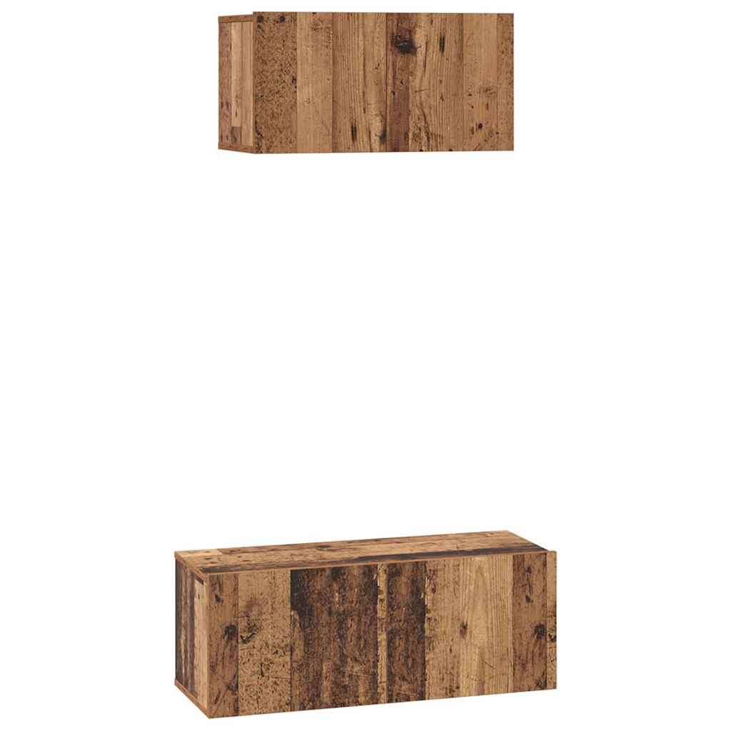 TV spintelių komplektas 2 pcs Senovinis medis Apdirbta mediena