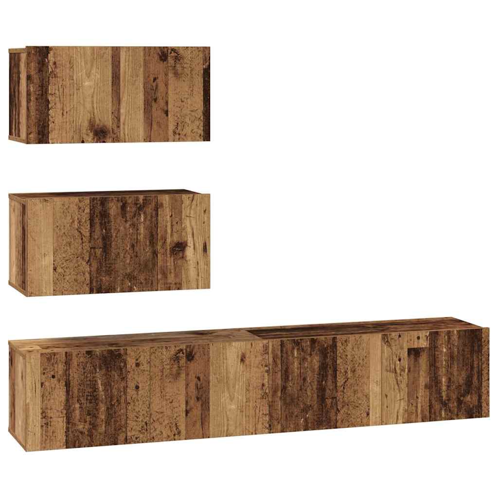 TV spintelių komplektas 4 pcs Sena mediena 80 x 30 x 30 cm