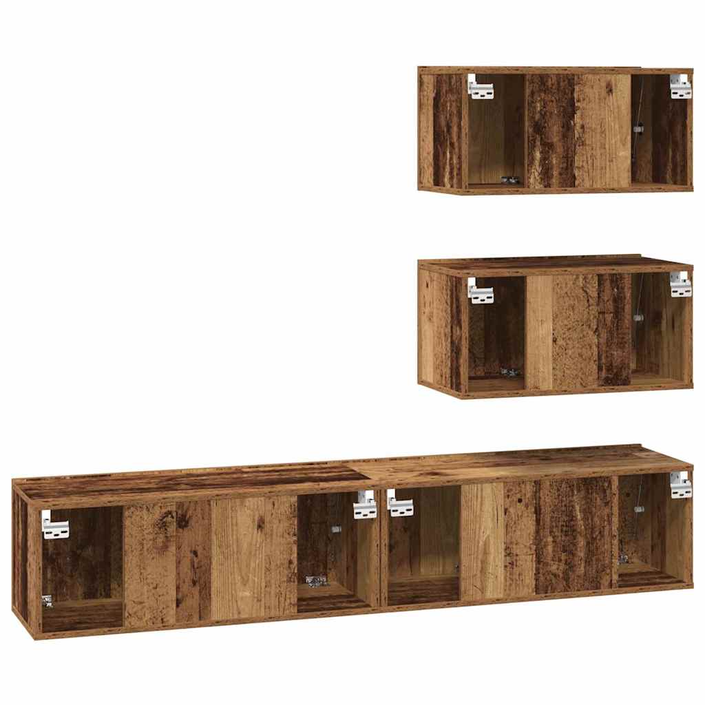 TV spintelių komplektas 4 pcs Sena mediena 80 x 30 x 30 cm