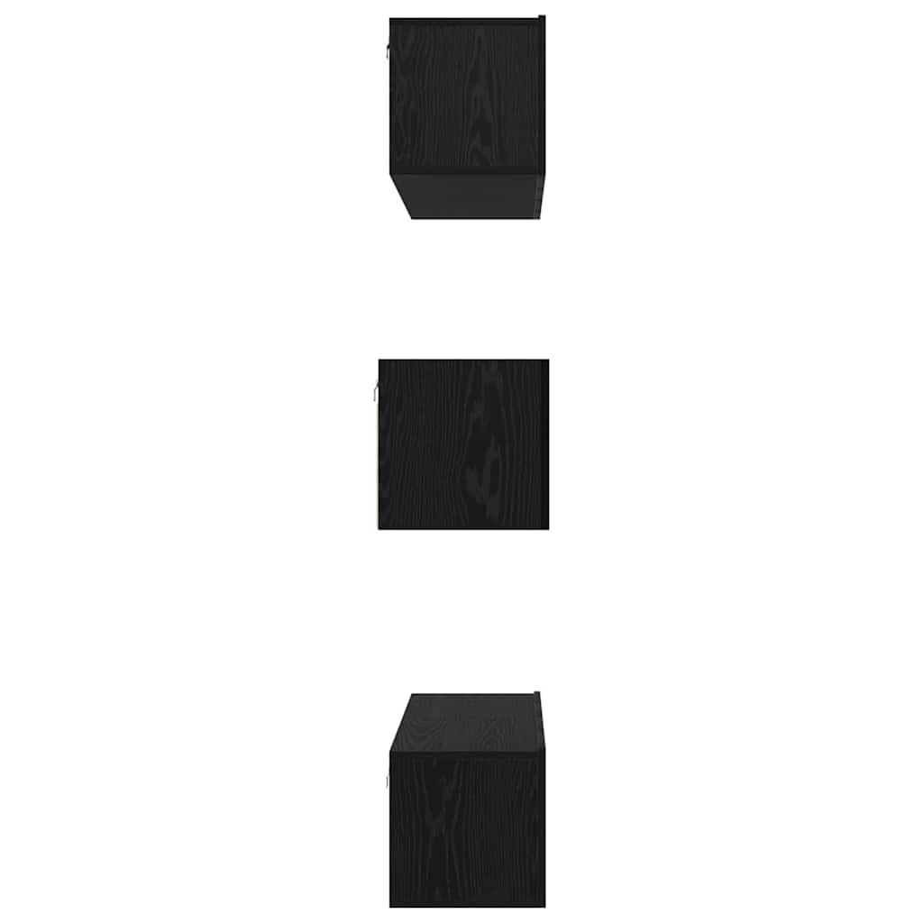 TV cabinet set 6 pcs black oak Engineered wood