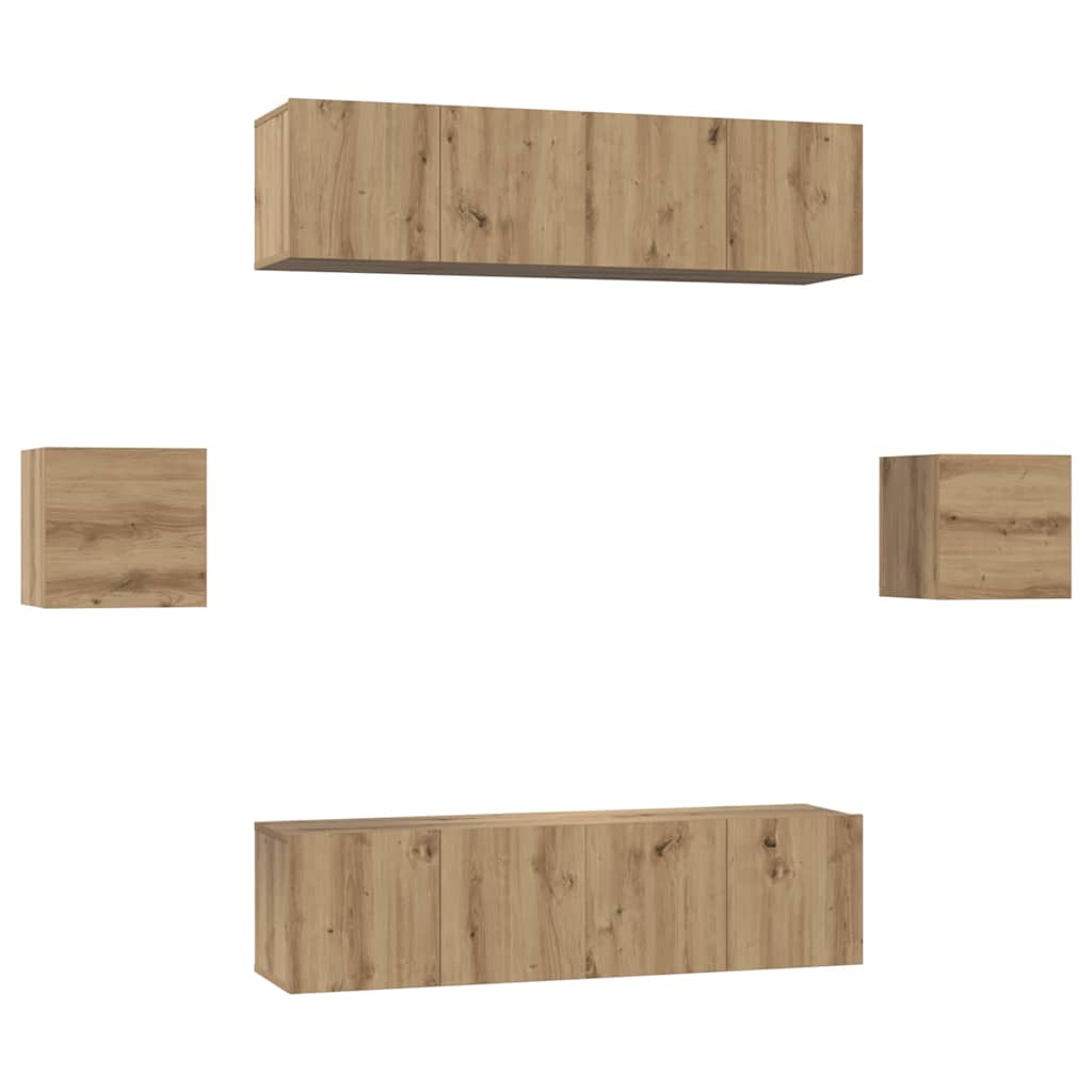 TV cabinet set 6 pcs Artisan oak