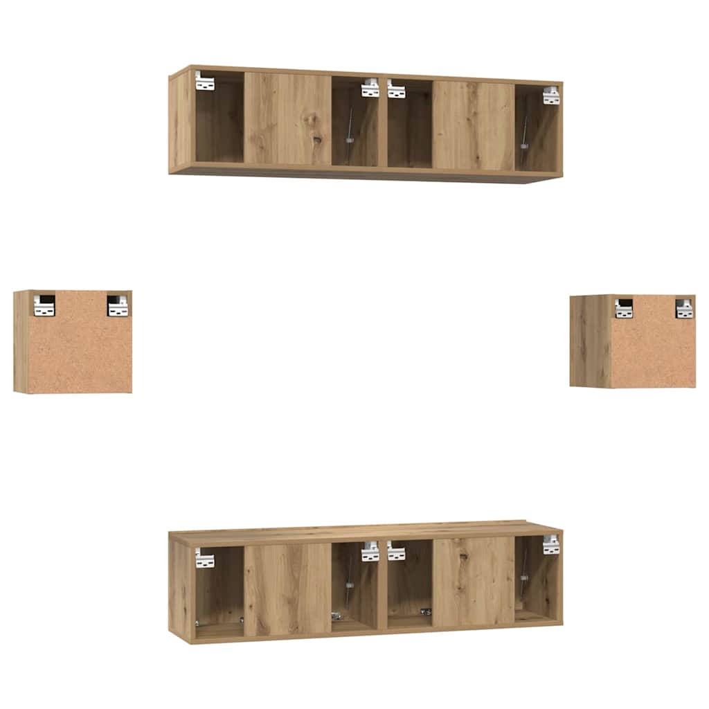 TV cabinet set 6 pcs Artisan oak