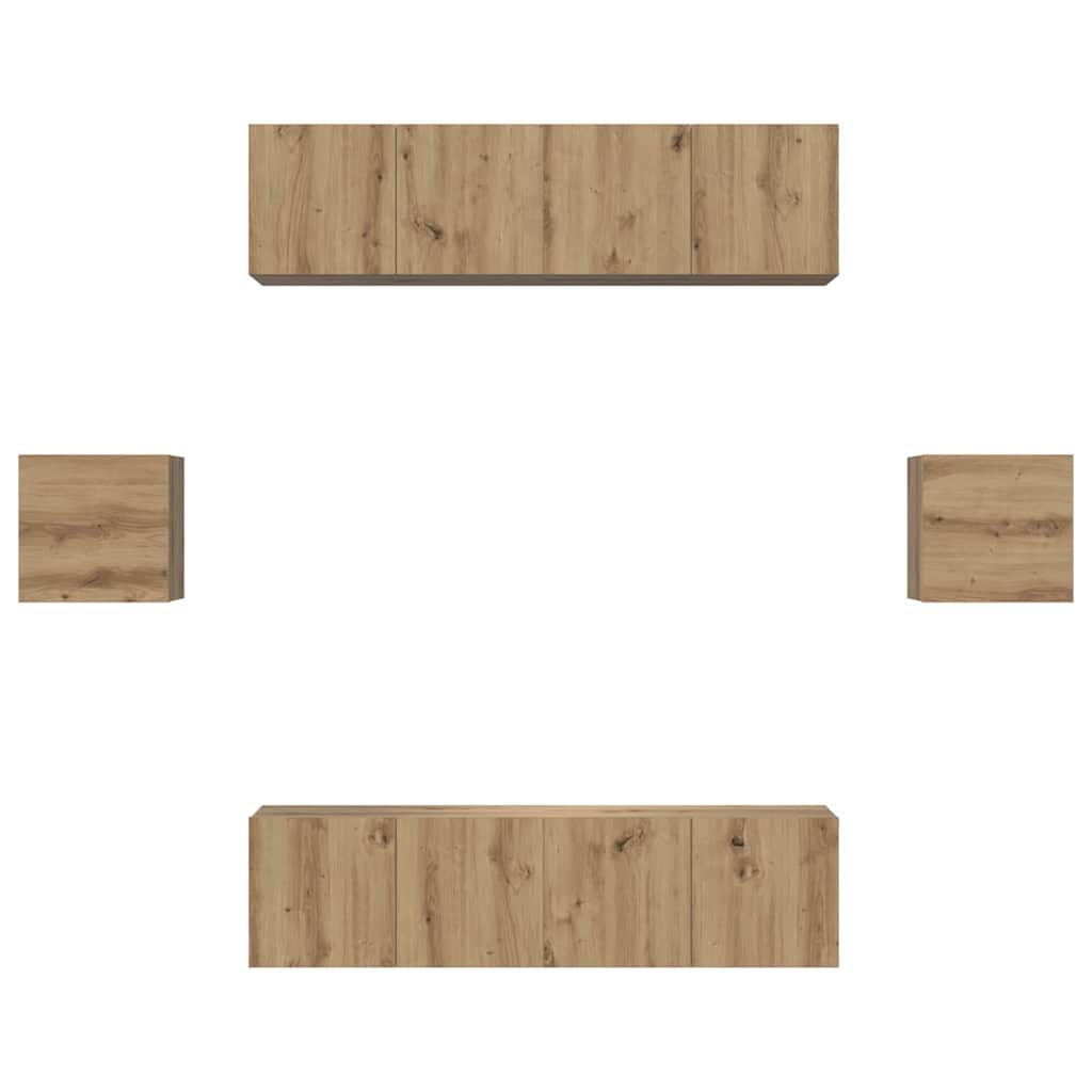 TV cabinet set 6 pcs Artisan oak