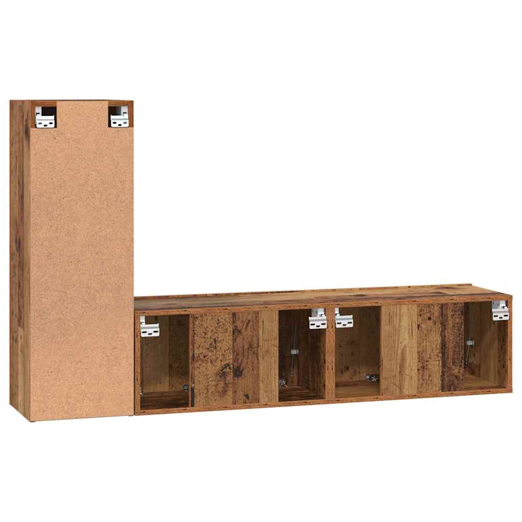 TV spintelių komplektas 3 pcs Sena mediena 150.5 x 30 x 90 cm