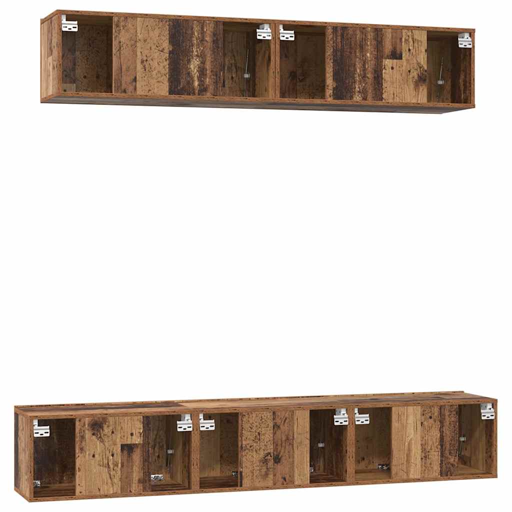 TV spintelės komplektas 5 pcs Sena mediena Standartinė Vidutinė