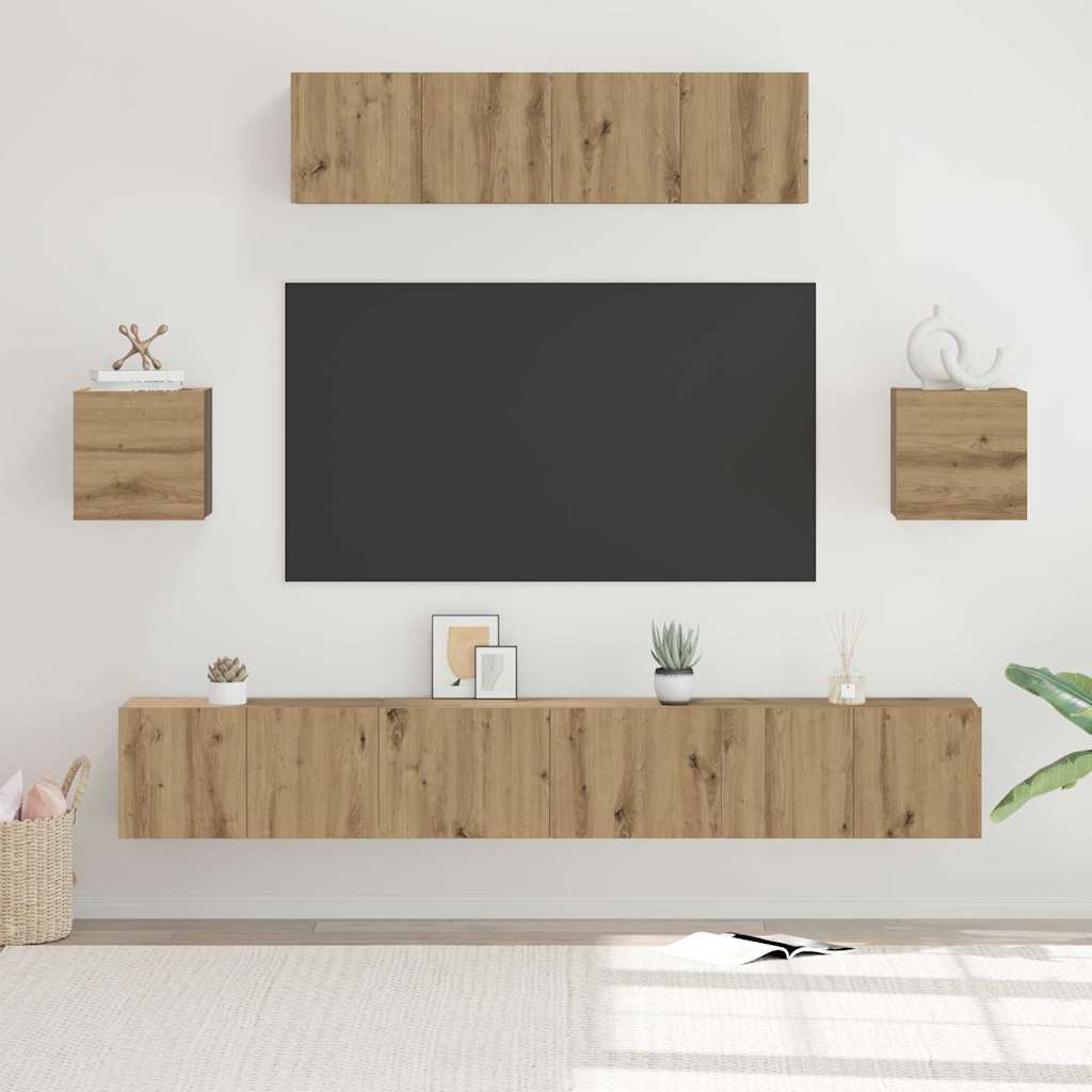 TV cabinet set 7 pcs Artisan oak