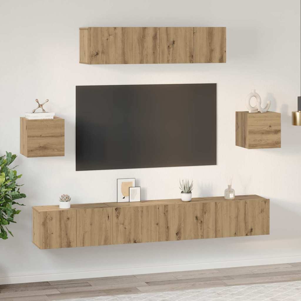 TV cabinet set 7 pcs Artisan oak