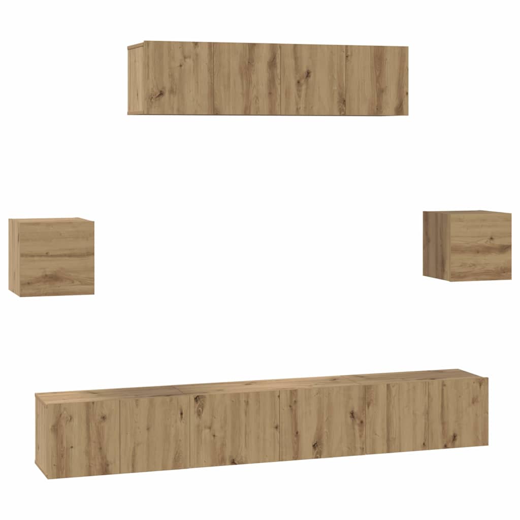 TV cabinet set 7 pcs Artisan oak