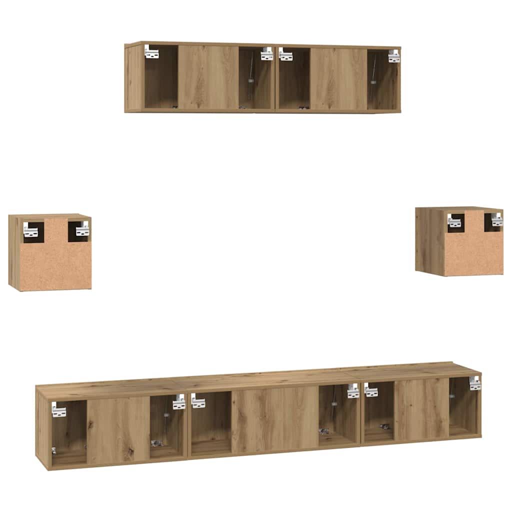 TV cabinet set 7 pcs Artisan oak