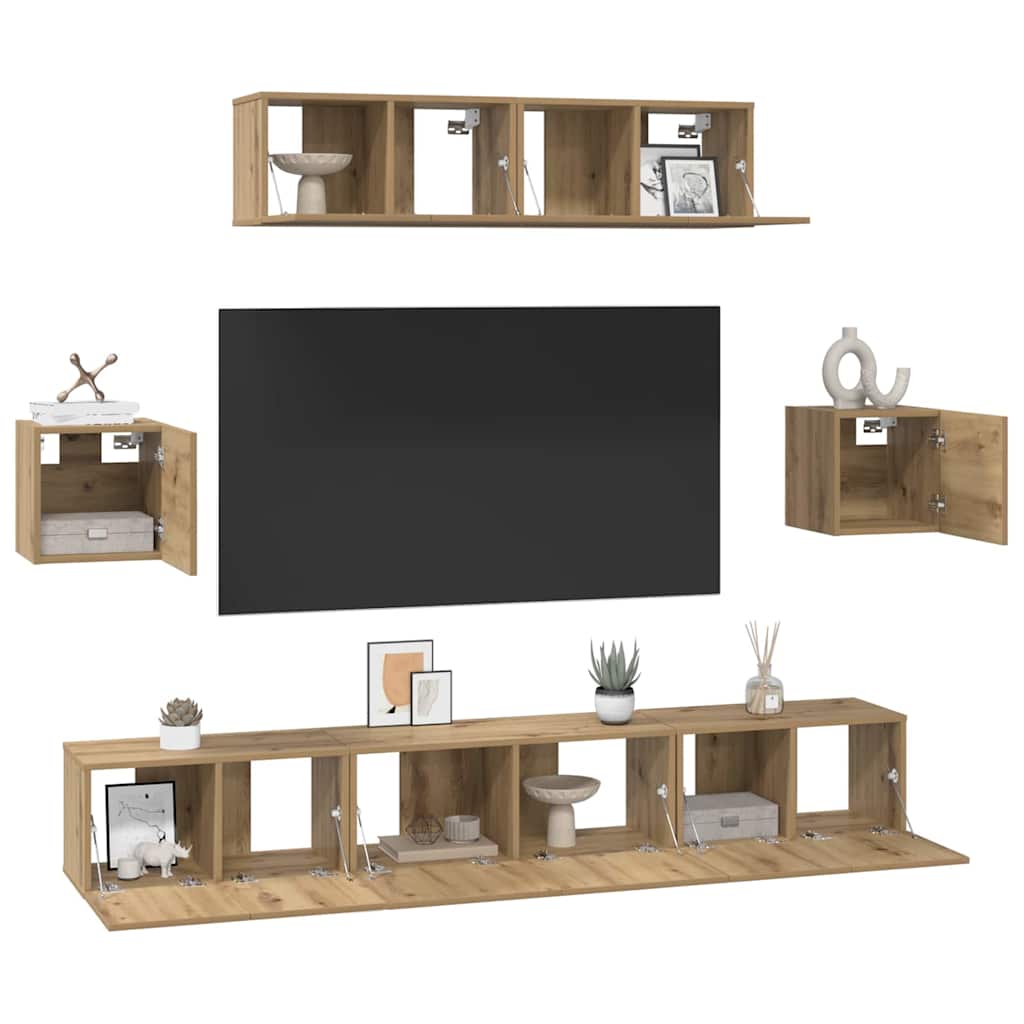 TV cabinet set 7 pcs Artisan oak