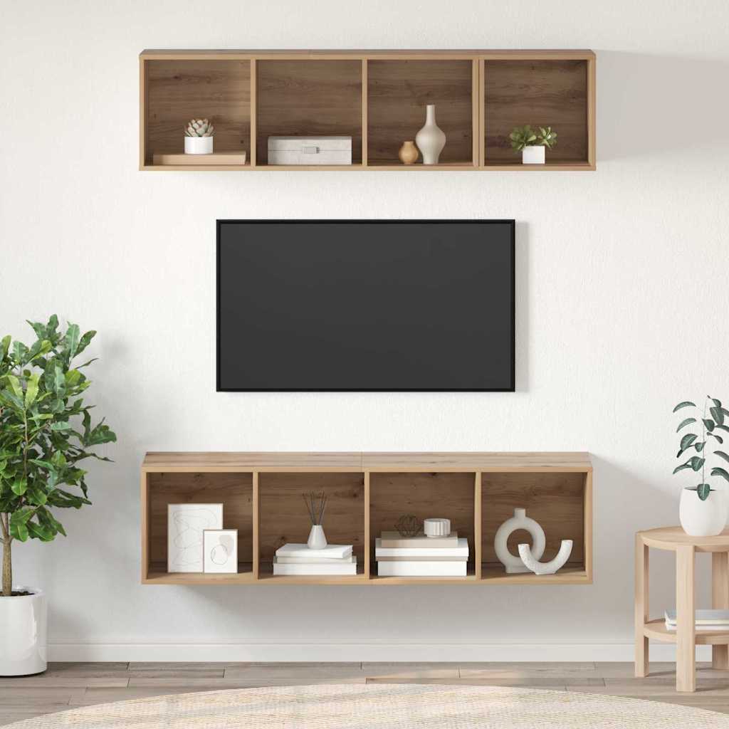 TV spintelių komplektas 3 pcs Amatininkų ąžuolas