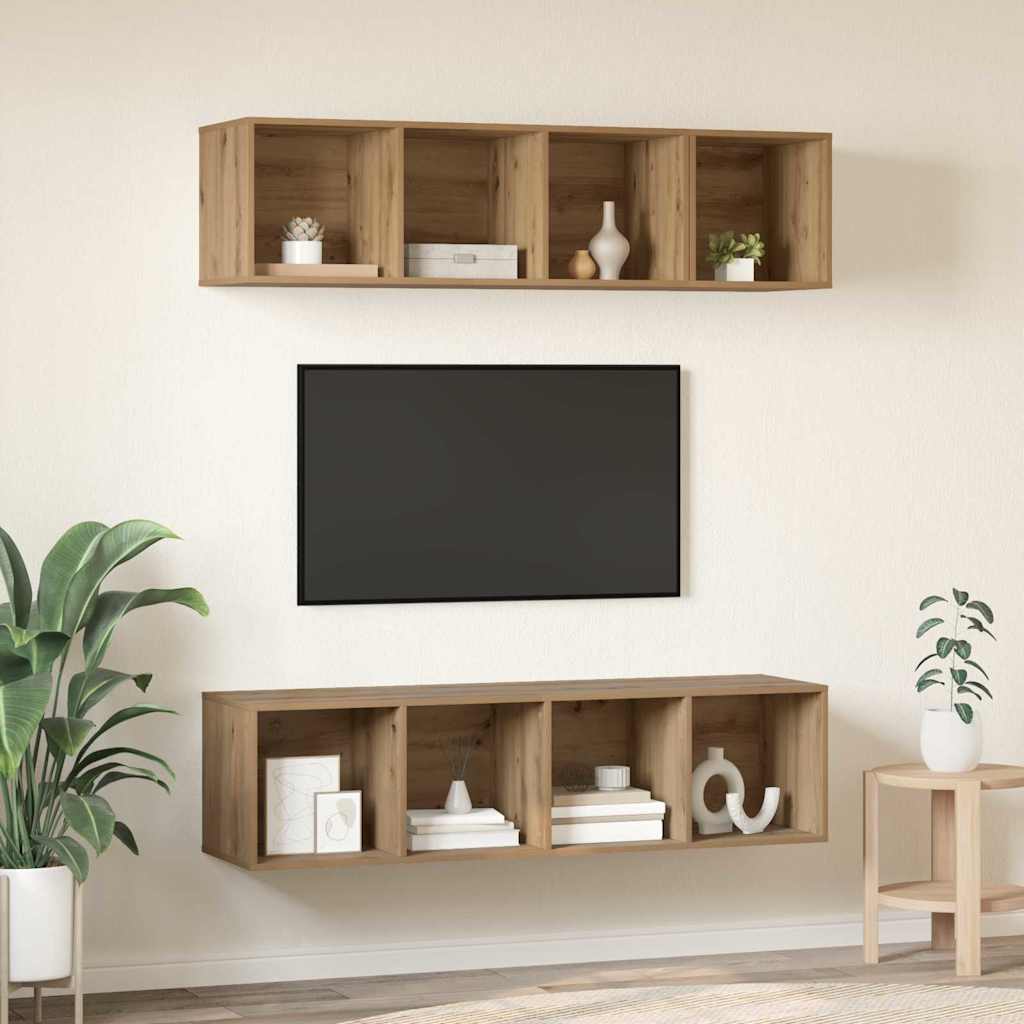 TV spintelių komplektas 3 pcs Amatininkų ąžuolas