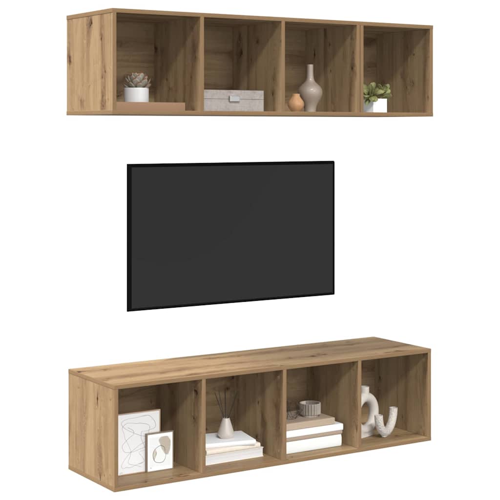 TV spintelių komplektas 3 pcs Amatininkų ąžuolas
