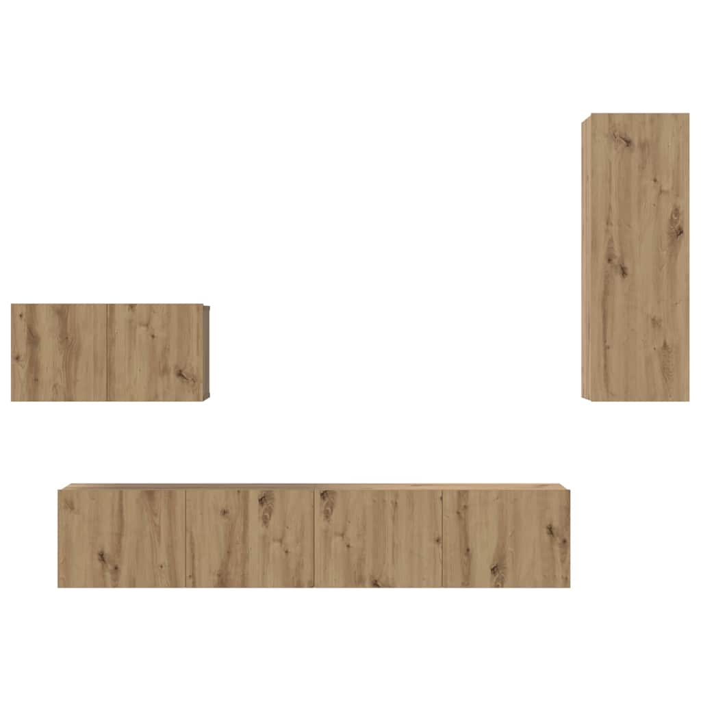 Wall-mounted TV stand 4 pcs Artisan oak