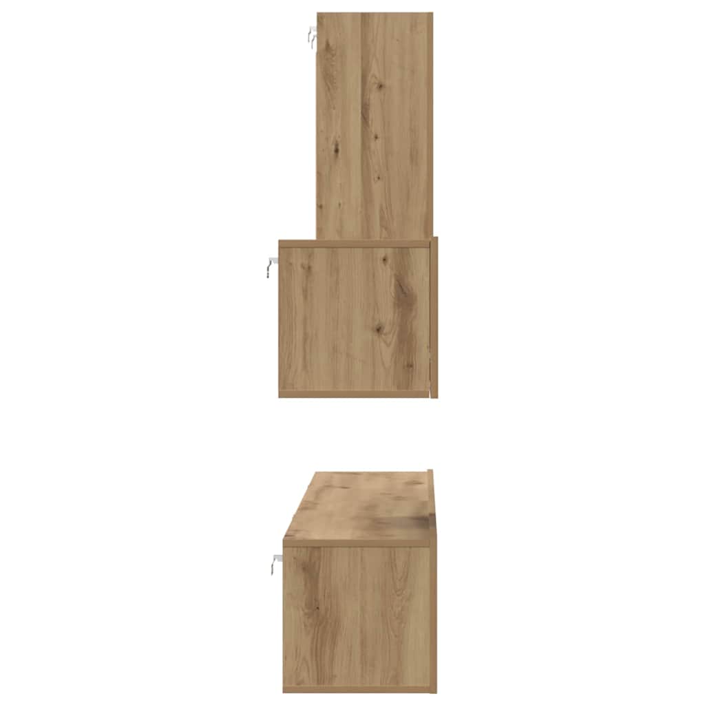 Wall-mounted TV stand 4 pcs Artisan oak
