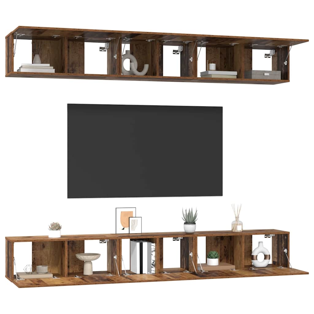 TV skapīšu komplekts 6 gab. Sene koksne 60 x 30 x 35 cm