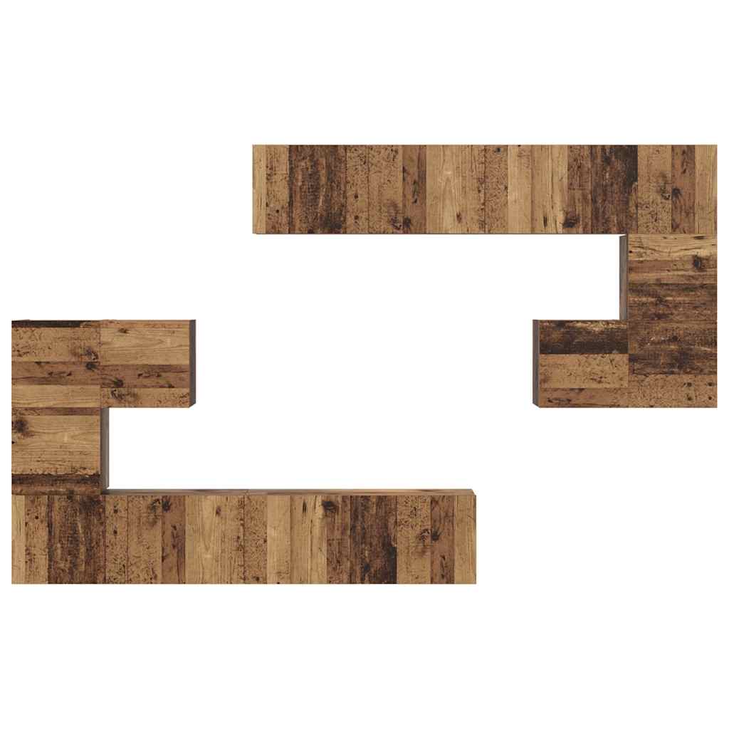 TV units 4 pcs Antique wood Processed wood
