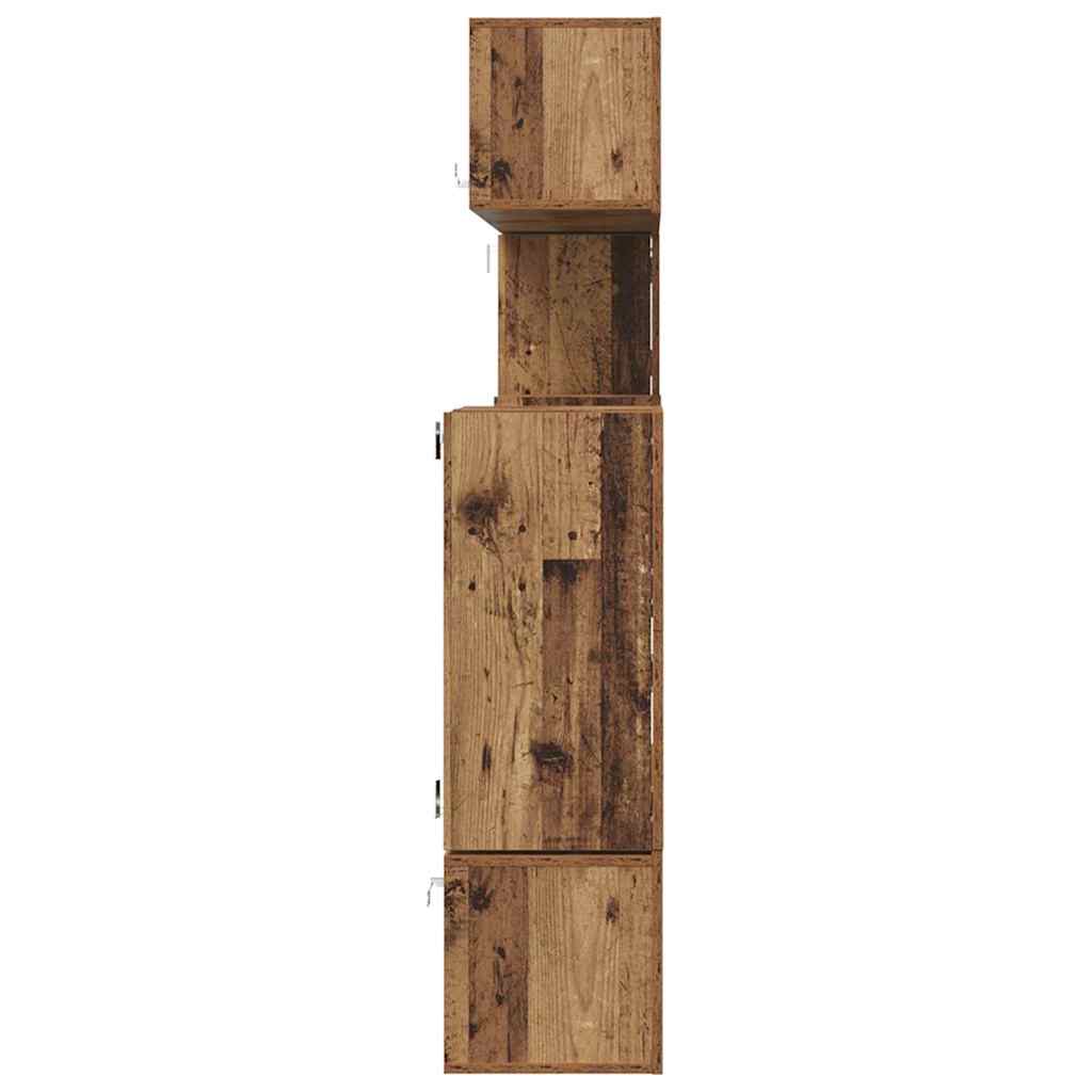 TV units 4 pcs Antique wood Processed wood