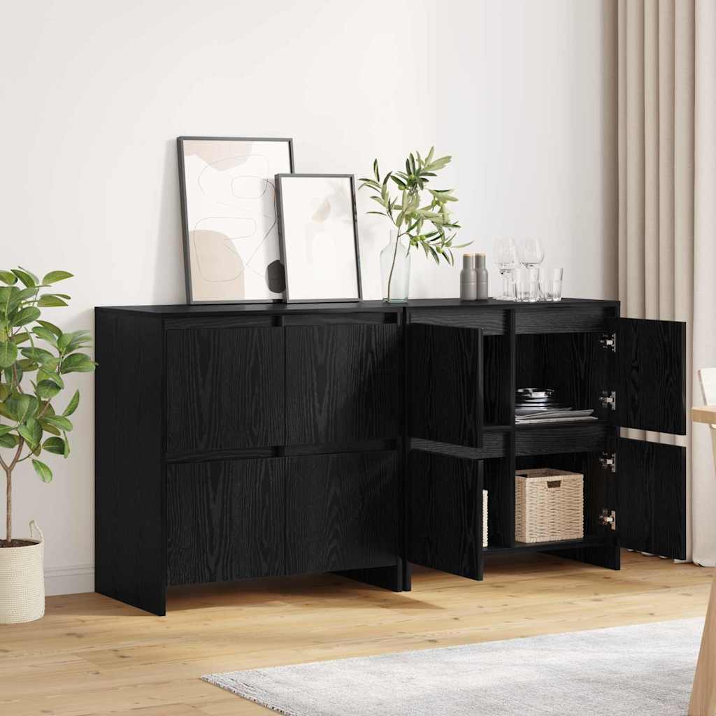 Kabalas 2 pcs juoda ąžuolo 70 x 41 x 75 cm Apdirbta mediena