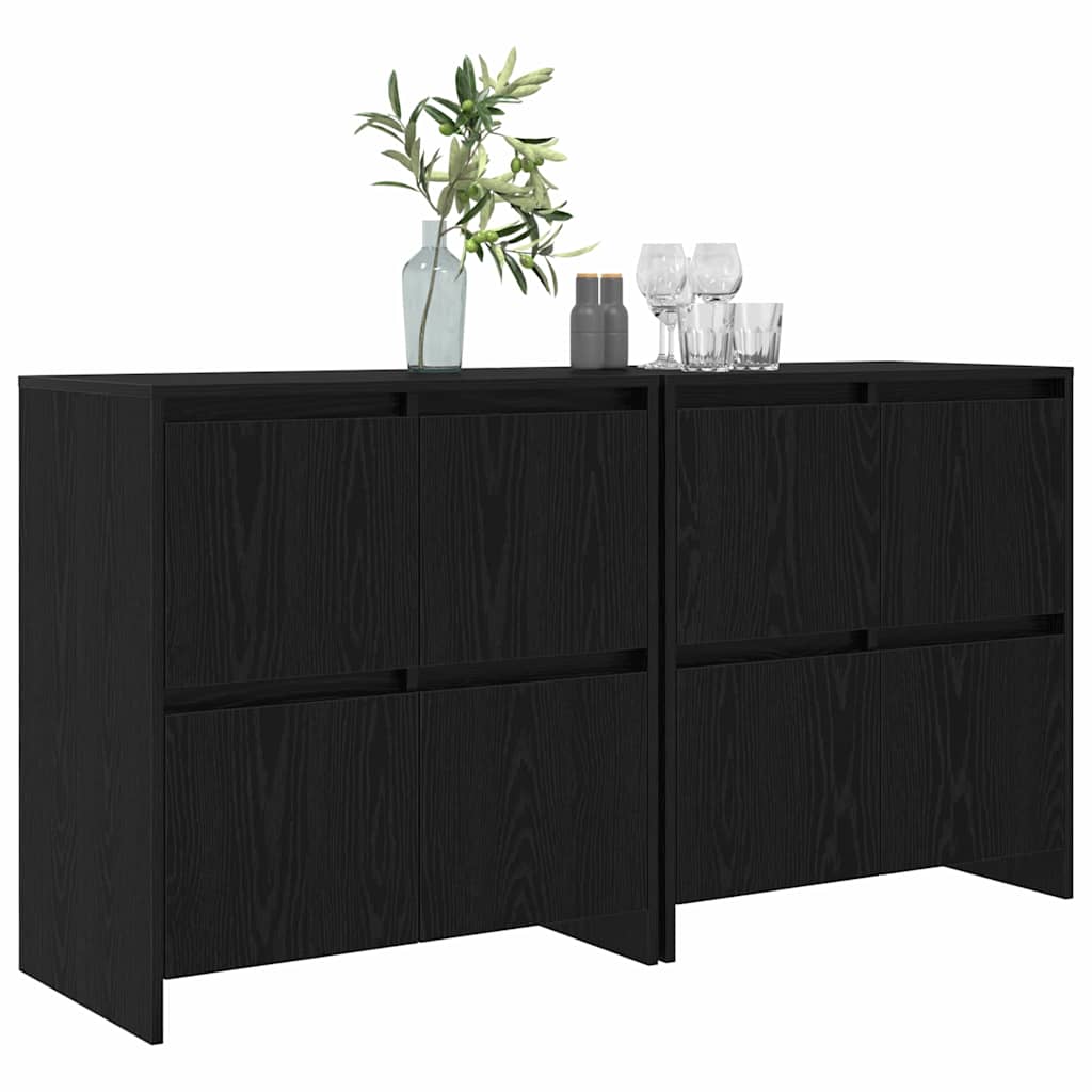 Kabalas 2 pcs juoda ąžuolo 70 x 41 x 75 cm Apdirbta mediena