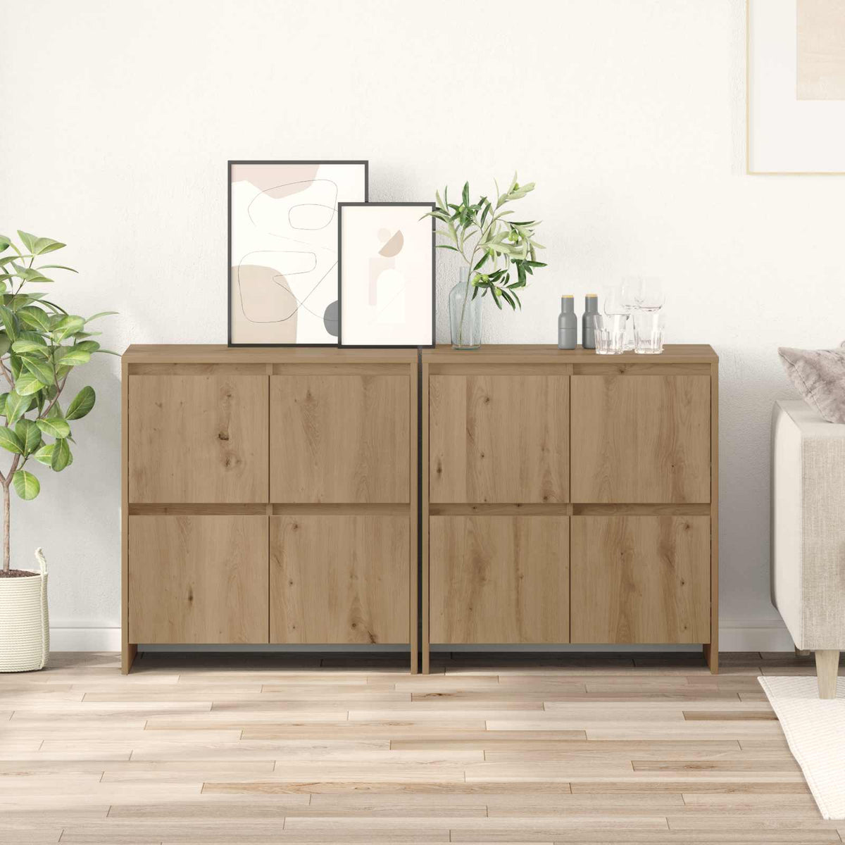 Kabalas 2 pcs artisano ąžuolo 70 x 41 x 75 cm Apdirbta mediena